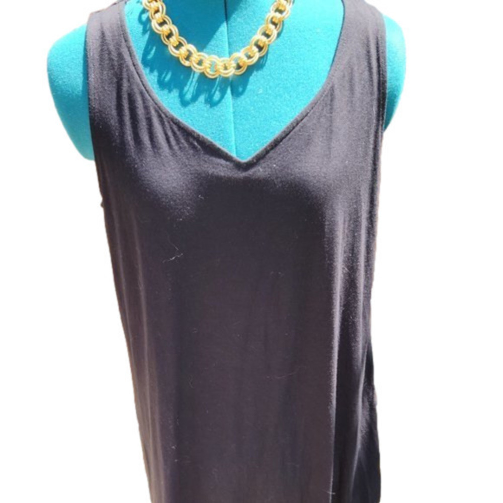 349.  J.Jill Black A-line jersey tank dress |M